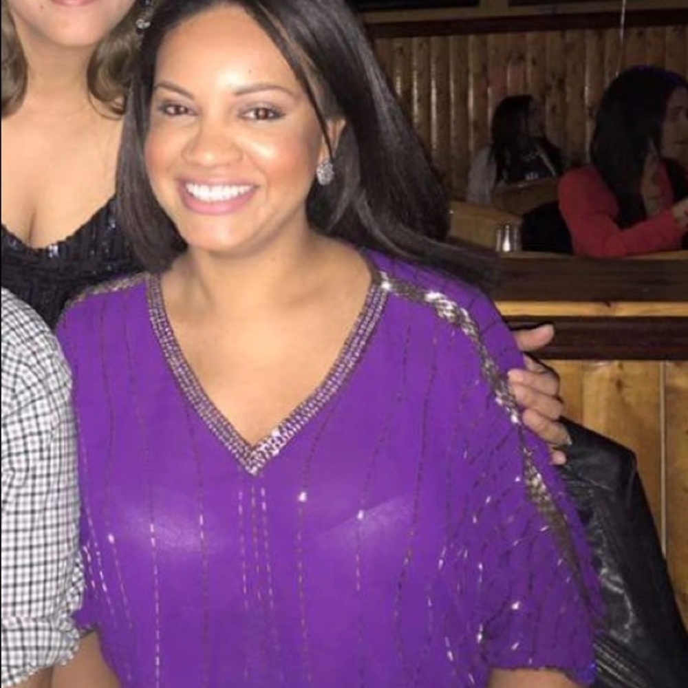 Purple Aqua Brand Sequined Top